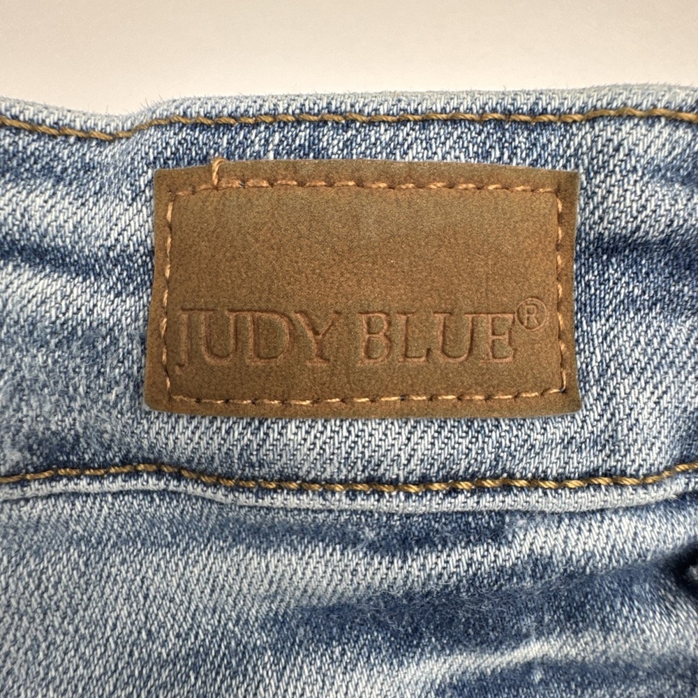 Judy Blue Women Flare Jeans 15/32 Cotton Blend Boho Raw Hem High Rise Denim - Picture 10 of 13